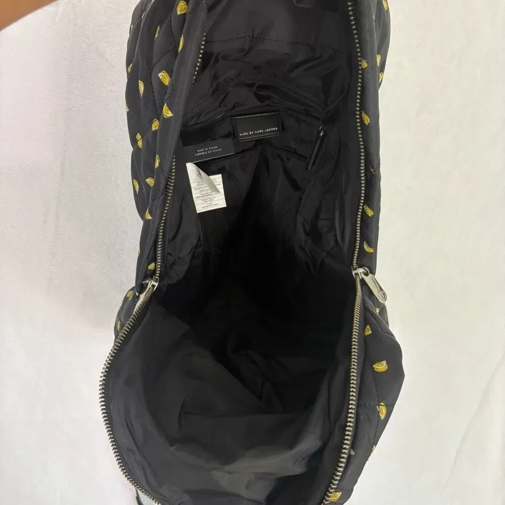 Marc‎ by Marc Jacobs Black with Lemon Print Quilted Backpack